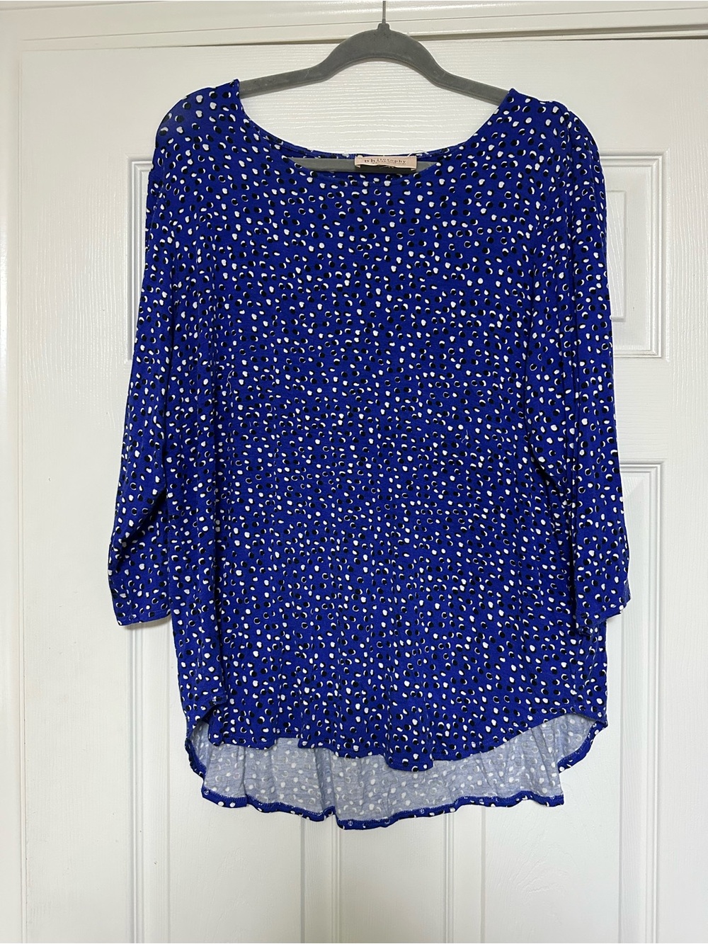 Philosophy Cobalt Blue Printed Long Sleeve Top